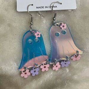 Blue and Pink Ghost Earrings